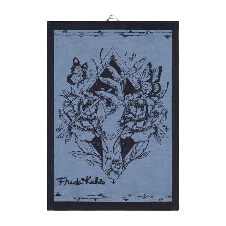 Frida Kahlo Amor Al Arte 厨房巾  35x50 cm - 黑色 - Ekelund Linneväveri