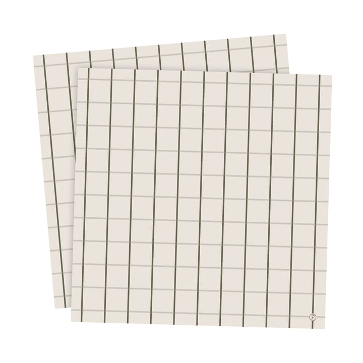 Ernst 餐巾纸 大 checkered 33x33 cm 20-pack - 米色-绿色 - ERNST