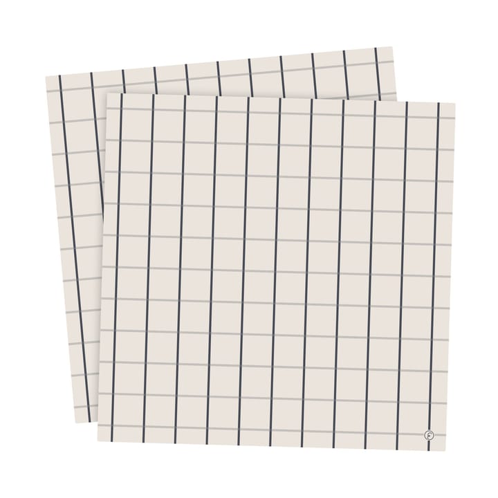 Ernst 餐巾纸 大 checkered 33x33 cm 20-pack - 米色-蓝色 - ERNST