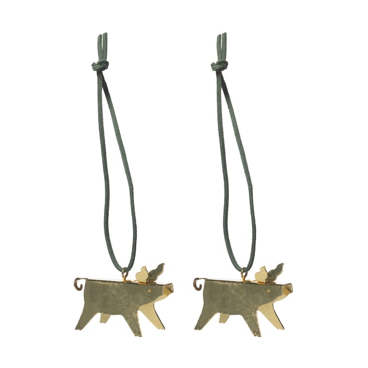 Ernst Christmas ornaments pig 两件套装 - 黄铜 5 cm - ERNST