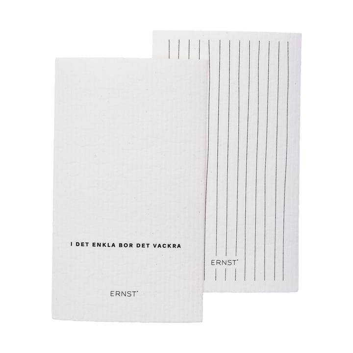 Ernst dishcloth quote/striped 两件套装 - White - ERNST