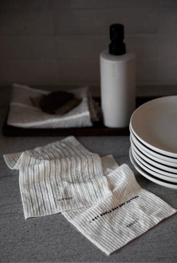 Ernst dishcloth quote/striped 两件套装 - White - ERNST