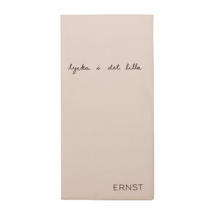 Ernst napkin with quote Lycka i det lilla 20-pack - nature-黑色 - ERNST