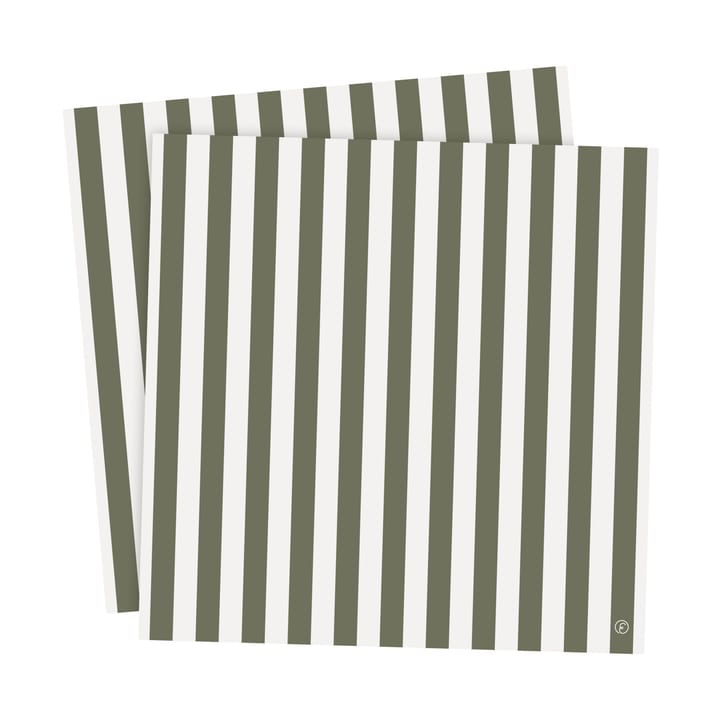 Ernst 餐巾纸 striped 33x33 cm 20-pack - 绿色-白色 - ERNST
