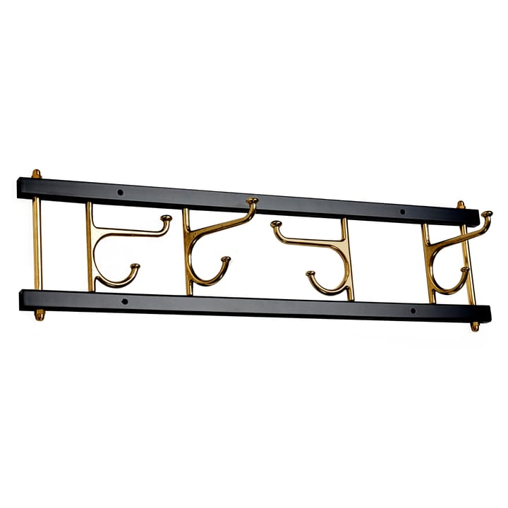 Maxi 4 Dekorativ hook rail - 黑色-brass - Essem Design