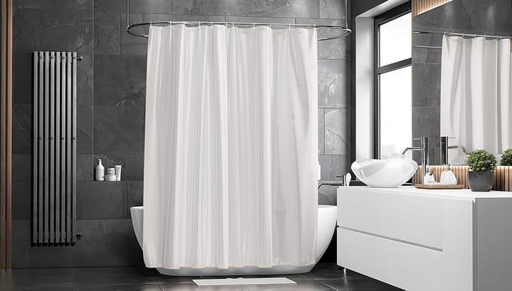 Match shower curtain 200x240 cm (extra height) - 白色 - Etol Design