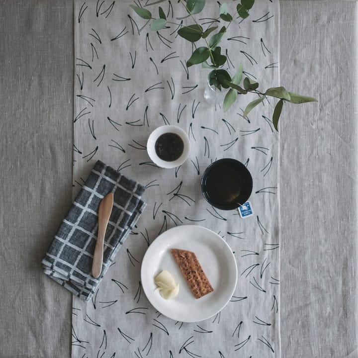 Barr 桌布（table runner） 44x137 cm, nature-黑色 Fine Little Day