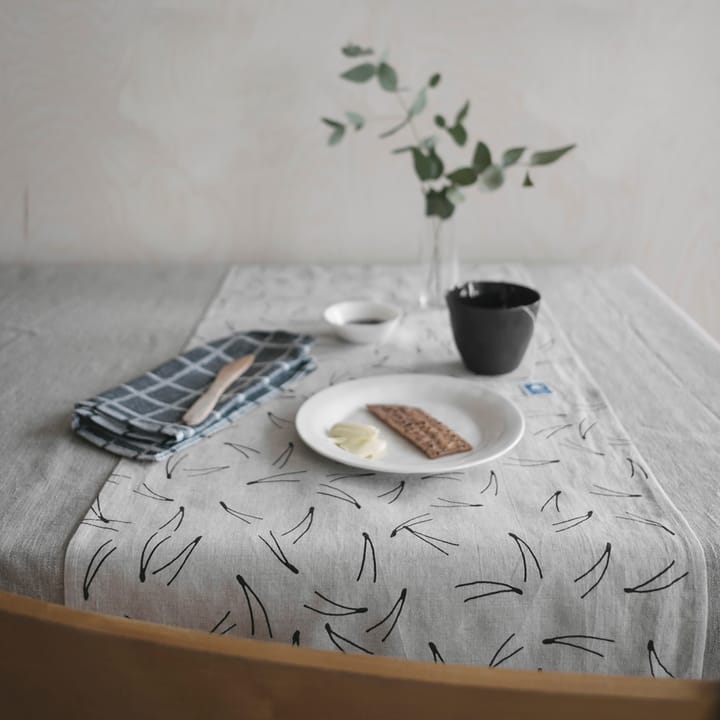 Barr 桌布（table runner） 44x137 cm, nature-黑色 Fine Little Day