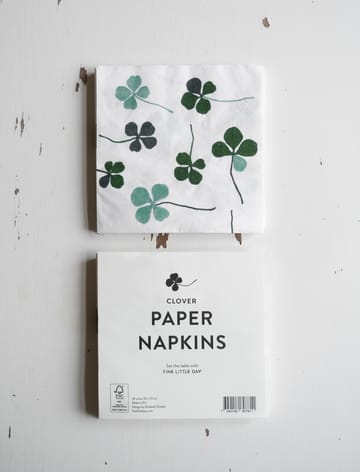 Clover napkin 25 pack - 白色-绿色 - Fine Little Day