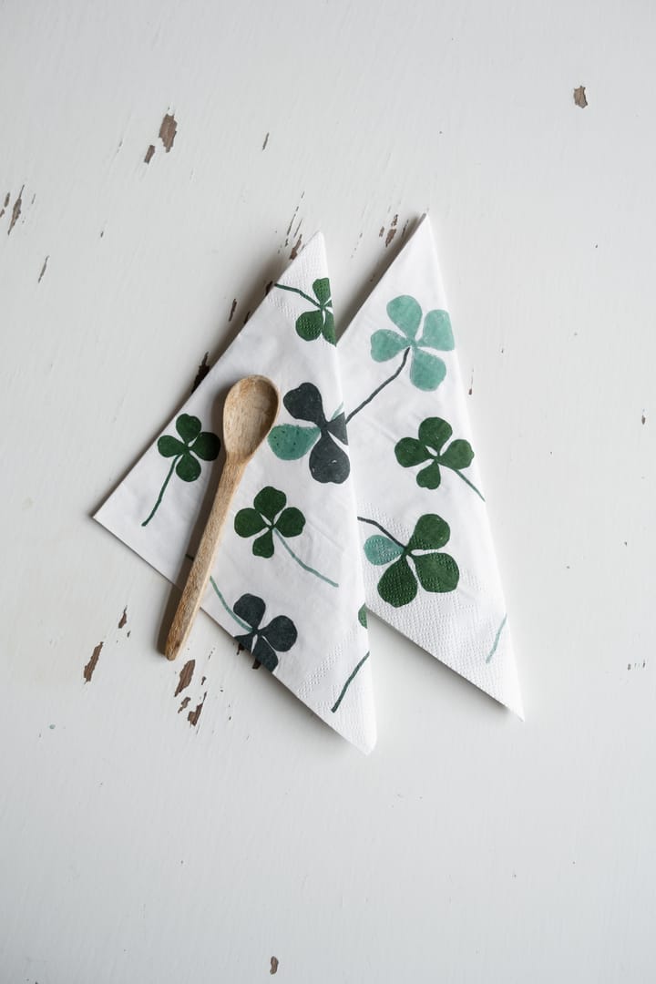 Clover napkin 25 pack, 白色-绿色 Fine Little Day