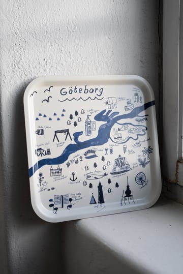 Gothenburg 托盘 32x32 cm - White-Blue - Fine Little Day