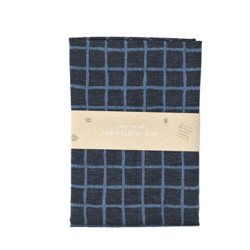 Rutig jacquard-woven 桌布 147x147 cm - Blue-black - Fine Little Day