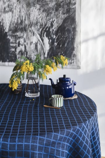 Rutig jacquard-woven 桌布 147x250 cm - Blue-black - Fine Little Day