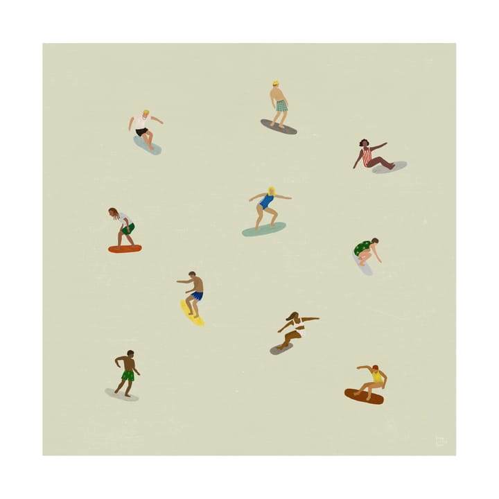 Surfers 海报 - 米色, 40x40 cm - Fine Little Day