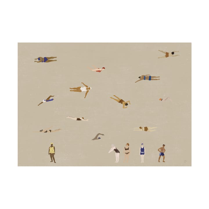 Swimmers 海报 - 米色, 50x70 cm - Fine Little Day