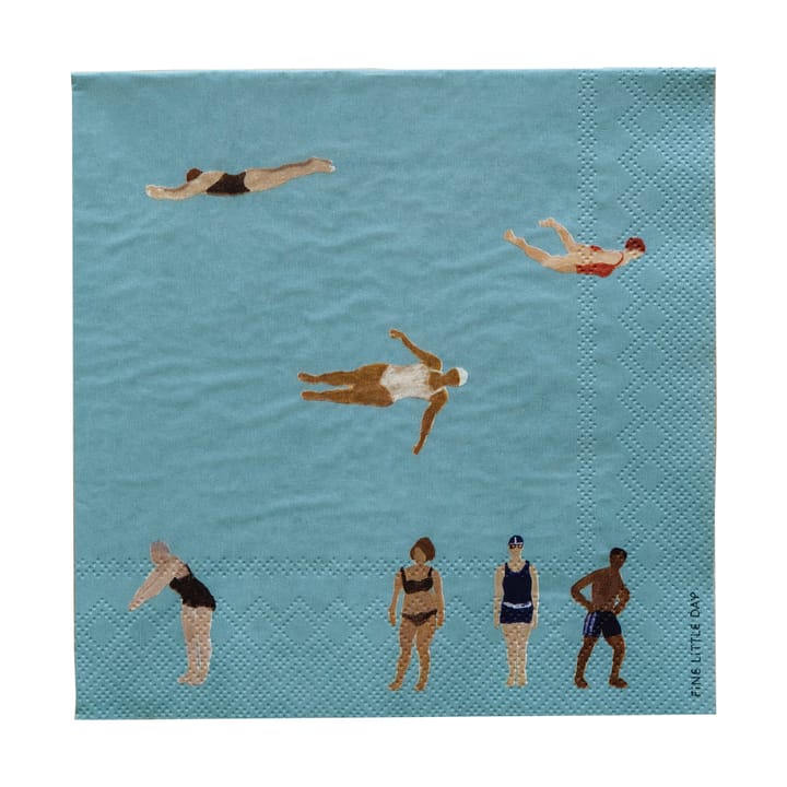 Swimmers paper napkins 33x33 cm 25-pack - 彩色 - Fine Little Day