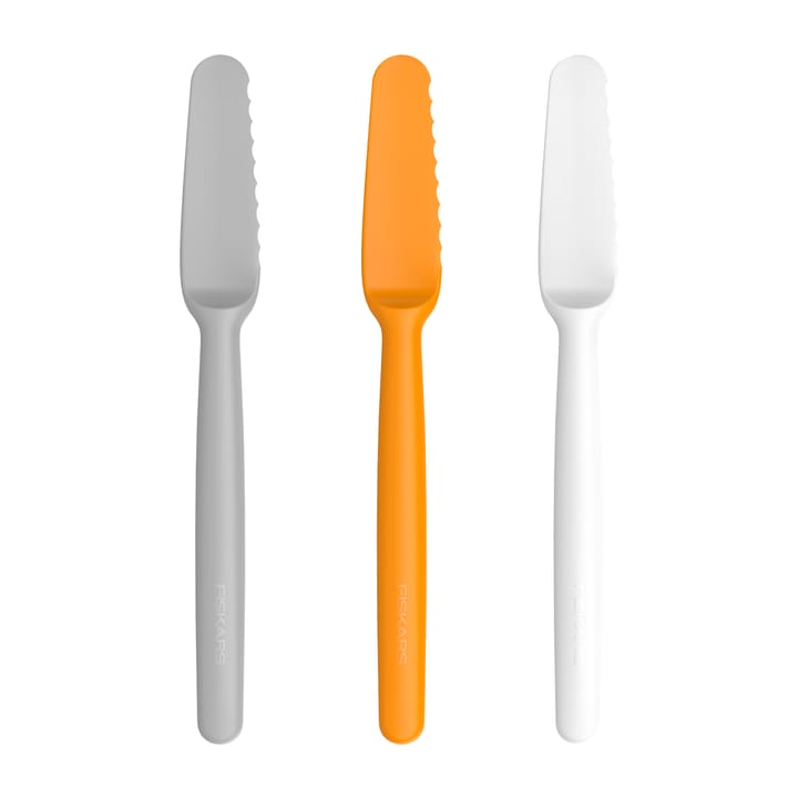 Functional Form butter knife 三件套装 - 灰色-橘色-白色 - Fiskars