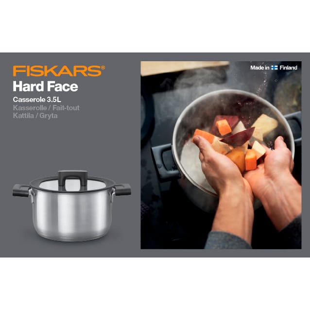 Hard Face Steel 砂锅  （含盖子） - 3.5 l - Fiskars