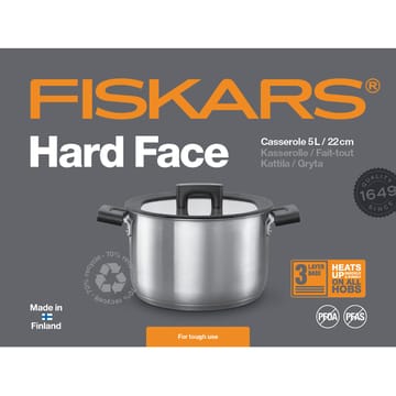 Hard Face Steel 砂锅  （含盖子） - 5 l - Fiskars