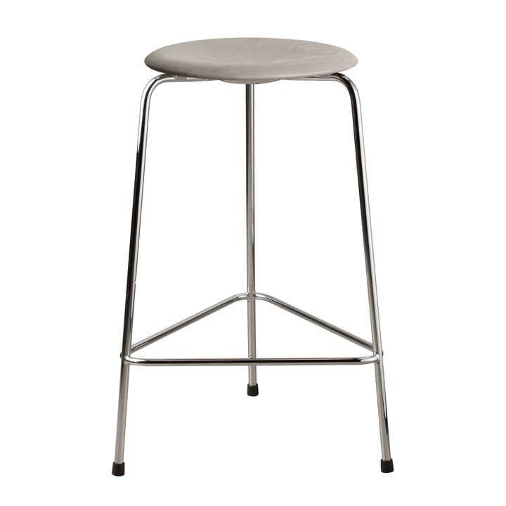 High Dot stool leather 凳子 - Lava 灰色-chrome - Fritz Hansen