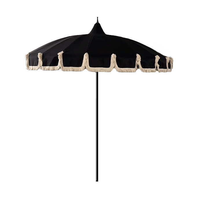 Garden Glory parasol, 黑色 fringe Garden Glory