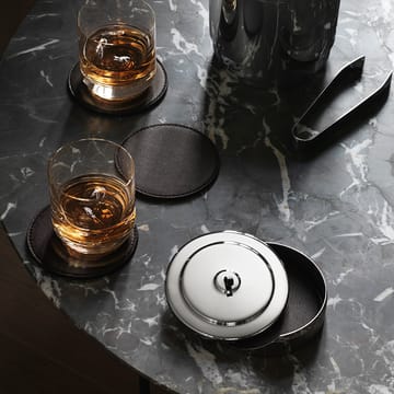 Manhattan 杯垫 四件套装 - 棕色皮革 - Georg Jensen