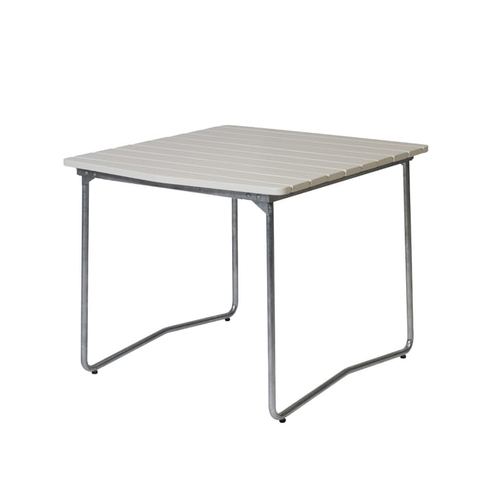 B31 84 dining 桌子 - 白色 lacquer 自然木色-hot-dip galvanized stand - Grythyttan Stålmöbler