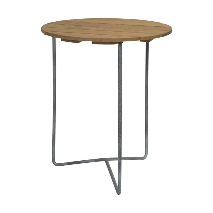 Table 6B 桌子 Ø60 cm - Oiled 自然木色-galvanized legs - Grythyttan Stålmöbler