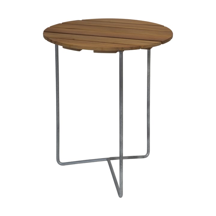 Table 6B 桌子 Ø60 cm - Untreated teak - galvanized legs - Grythyttan Stålmöbler