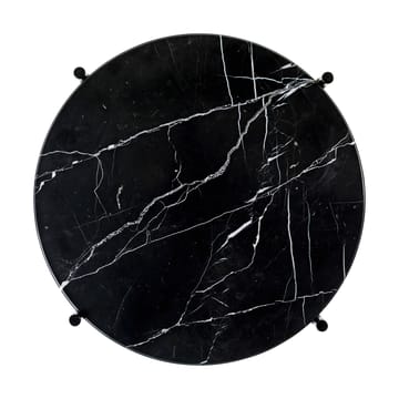 TS 小边桌 polished steel Ø40 - 黑色 marquina 大理石色 - GUBI