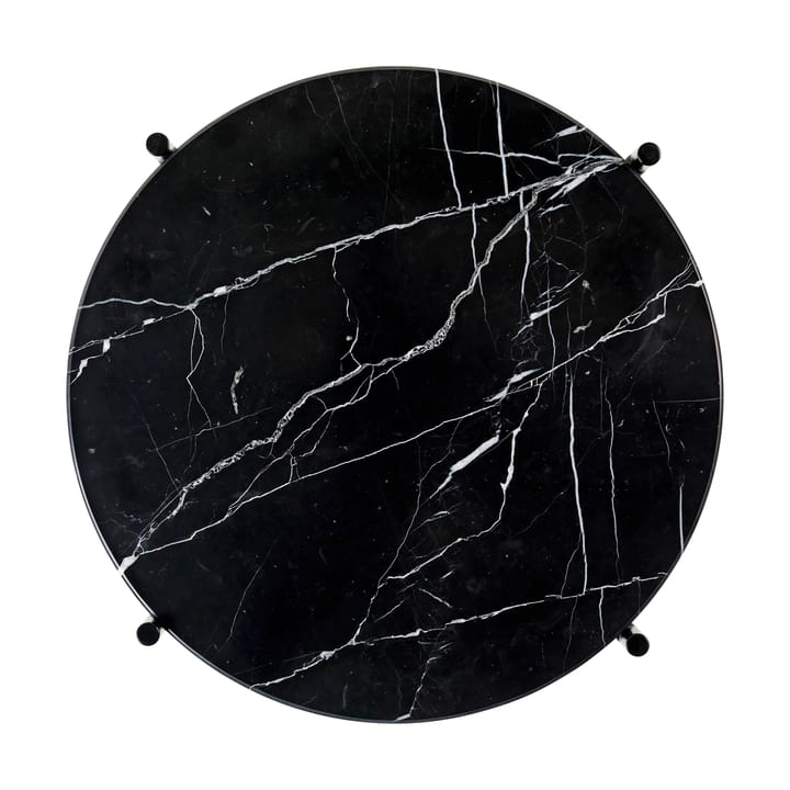 TS 小边桌 polished steel Ø40 - 黑色 marquina 大理石色 - GUBI