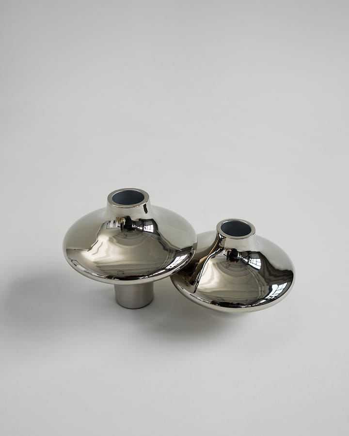 Doublet no. 01 small candlestick, Chrome Hein Studio