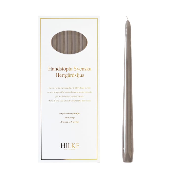 Herrgårdsljus candles 30 cm 六件套装  - 亚麻色 glossy - Hilke Collection