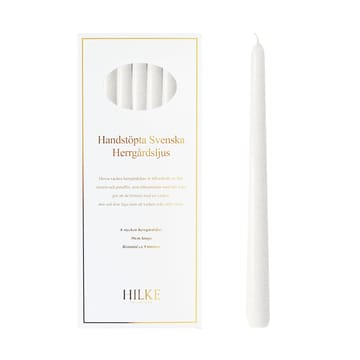 Herrgårdsljus candles 30 cm 六件套装  - 珍珠 白色 glossy - Hilke Collection