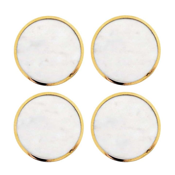 Hilke Collection coaster 四件套装 - 白色 marble-solid brass - Hilke Collection