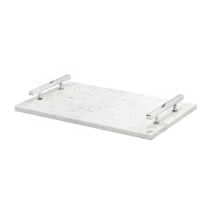 Hilke Collection tray 40.5x25.5 cm - 白色 marble-nickle plated brass - Hilke Collection