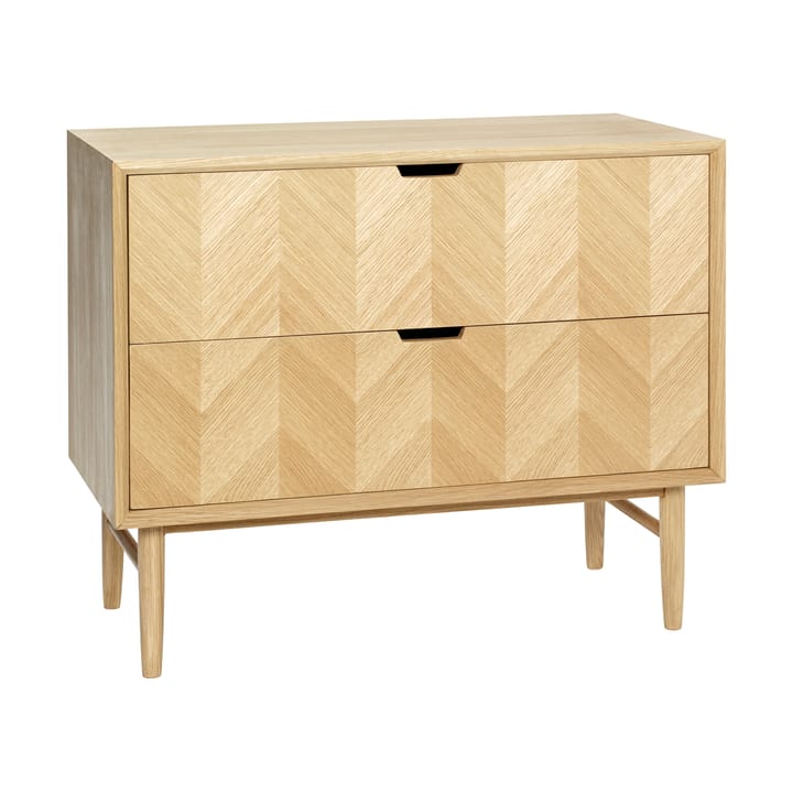 Herringbone chest of drawers with compartments - 自然木色 - Hübsch