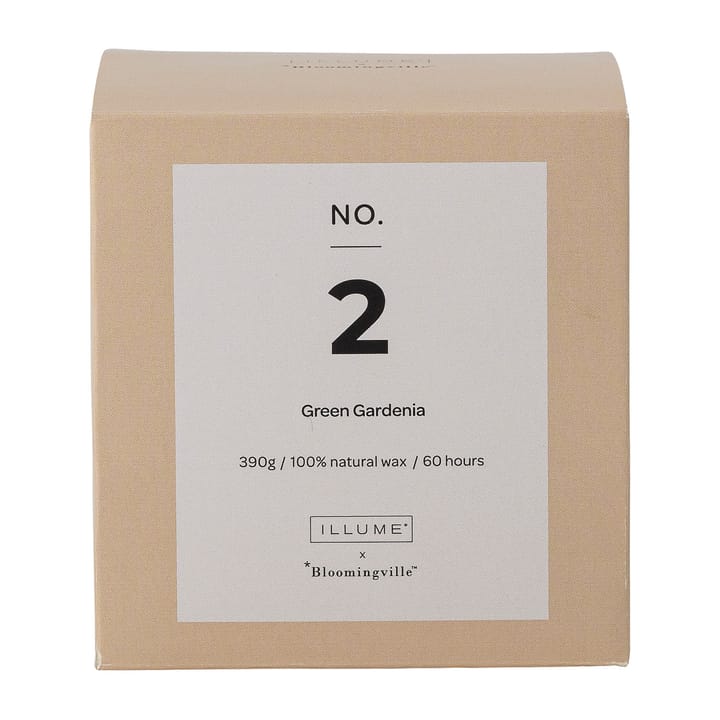 NO. 2 Green Gardenia scented candle - 390 g + Giftbox - Illume x Bloomingville