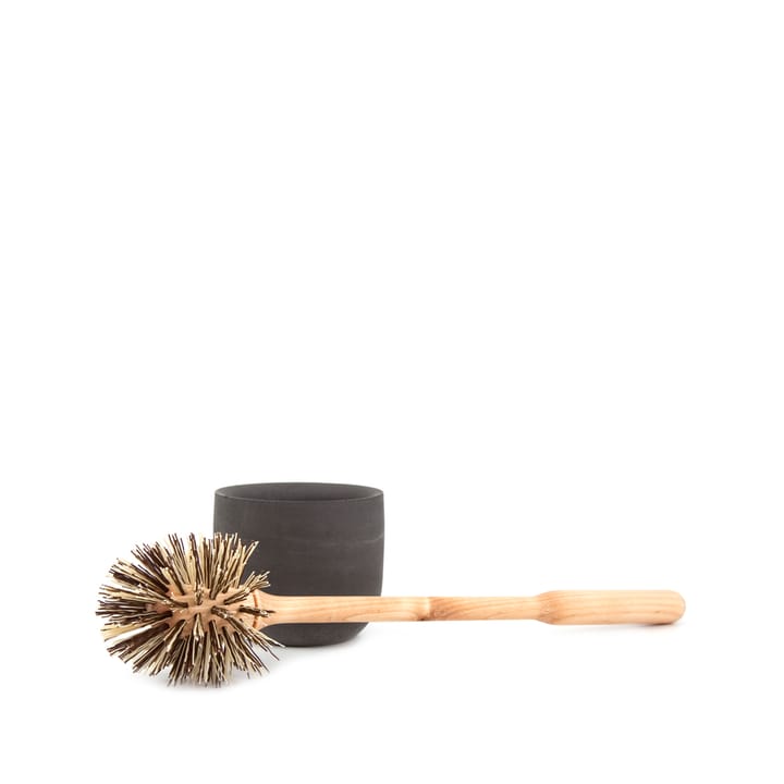 Iris toilet brush - Oiled birch, dark 灰色 concrete cup - Iris Hantverk