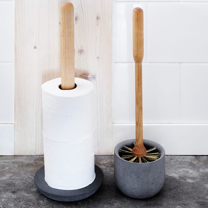 Iris toilet brush - Oiled birch, dark 灰色 concrete cup - Iris Hantverk