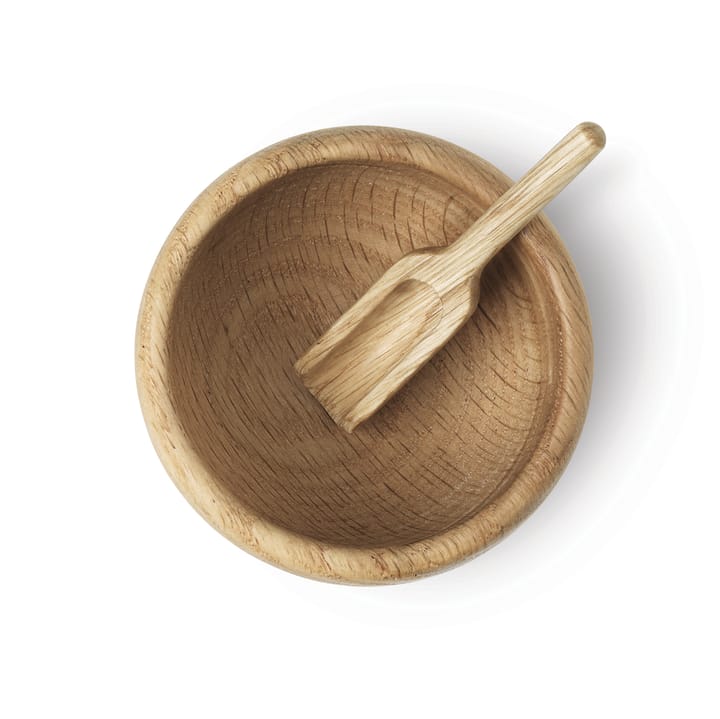 Kay Bojesen salt dish with spoon - Oak - Kay Bojesen Denmark