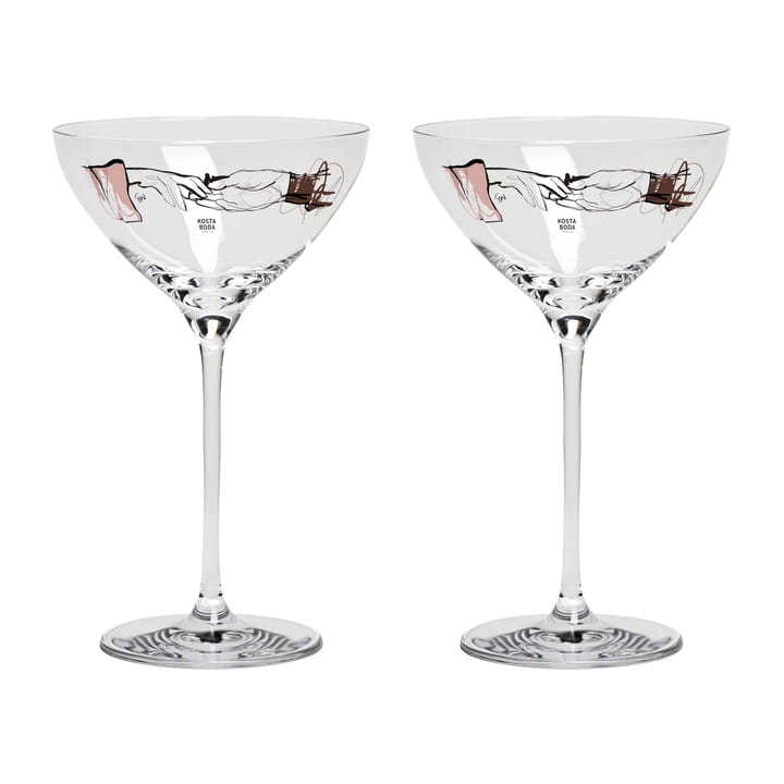 You and me together champagne coupe 32 cl 两件套装 - Clear / Multi - Kosta Boda