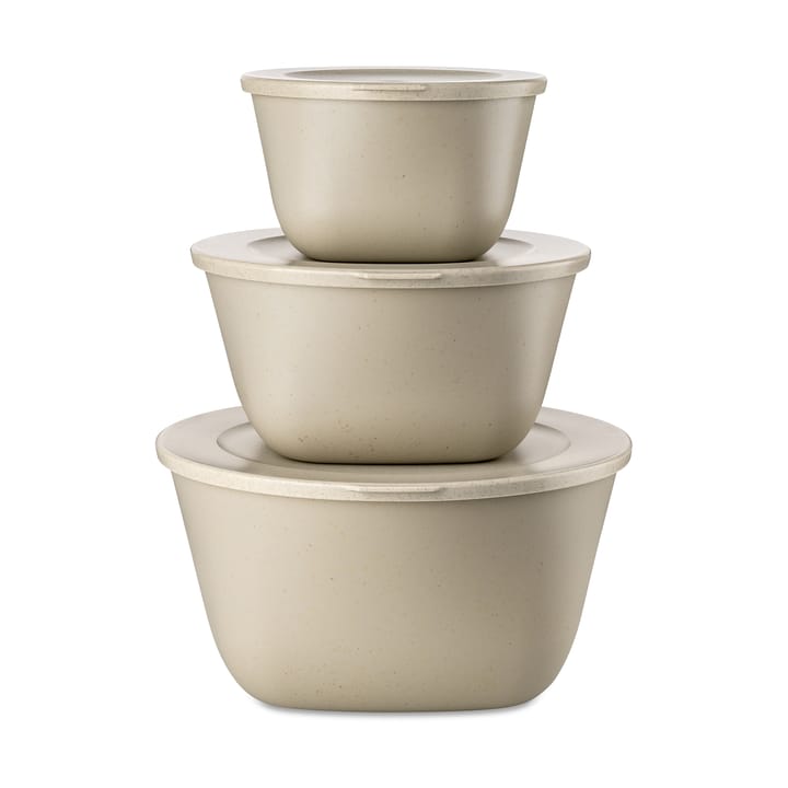 Connect Stockholm 碗 （含盖子） set of 3 - Natural desert sand - Koziol