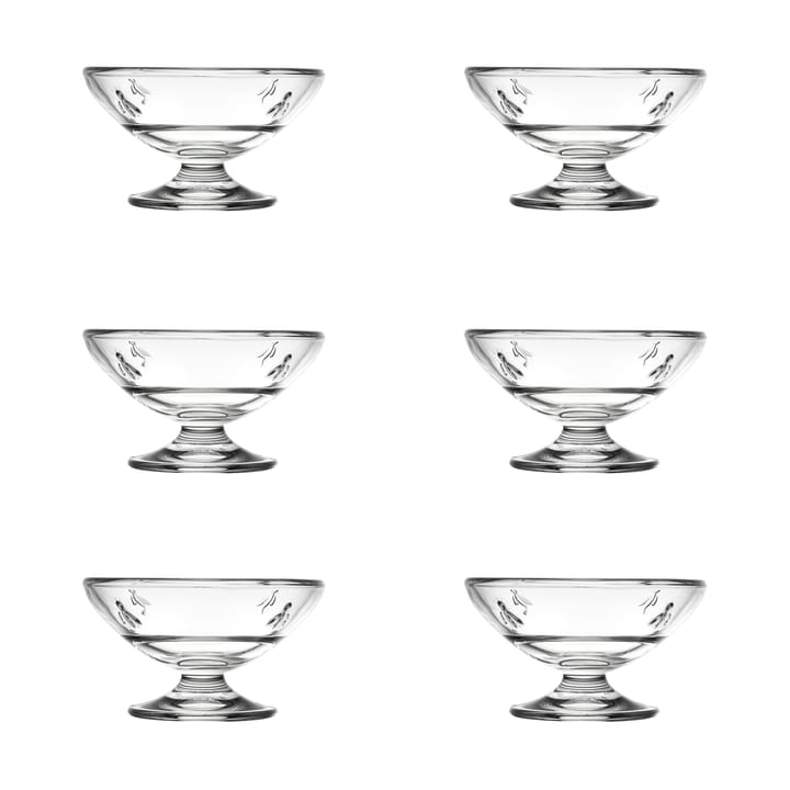 Abeille 玻璃 碗 on foot 20 cl 六件套装 - Clear - La Rochère