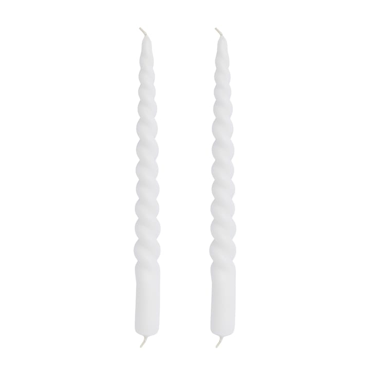 Twisted 蜡烛 25 cm 两件套装 - 白色 - Lene Bjerre