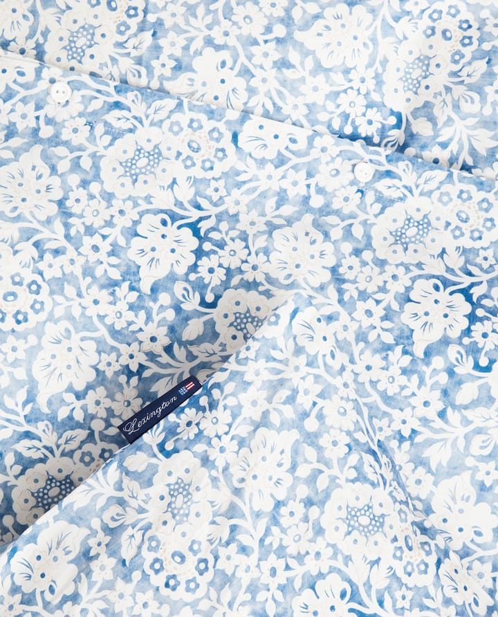 Blue Floral Printed Cotton Sateen 床上用品套装 - 50x60 cm, 220x220 cm - Lexington