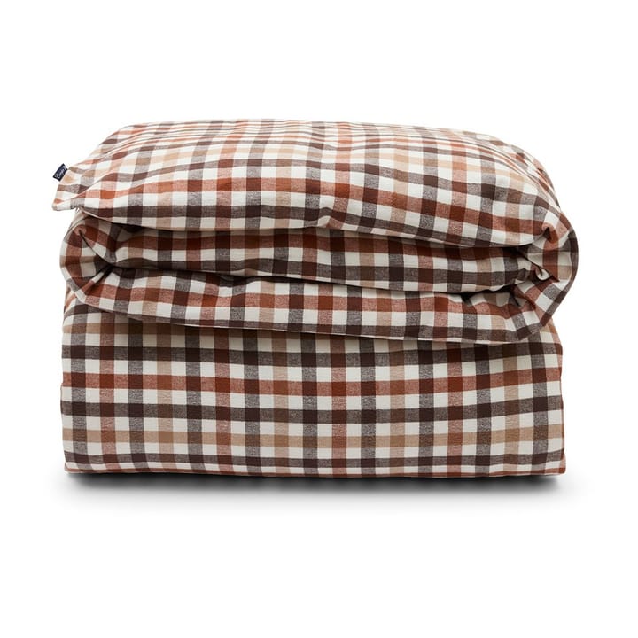 Checked cotton and flannel 被套 220x220 cm - Rustic Brown/Off White - Lexington