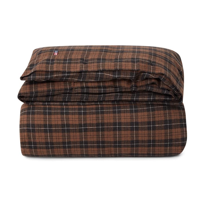 Checked Cotton Flannel 被套 150x210 cm - Brown-dark grey - Lexington