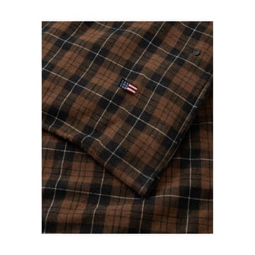 Checked Cotton Flannel 被套 150x210 cm - Brown-dark grey - Lexington