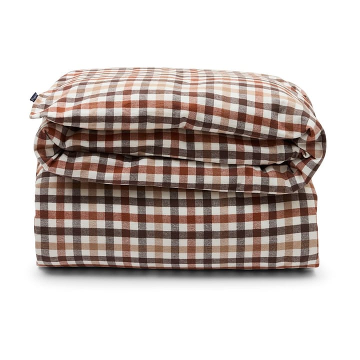 Checked Cotton Flannel 被套 150x210 cm - Rust 棕色-白色 - Lexington